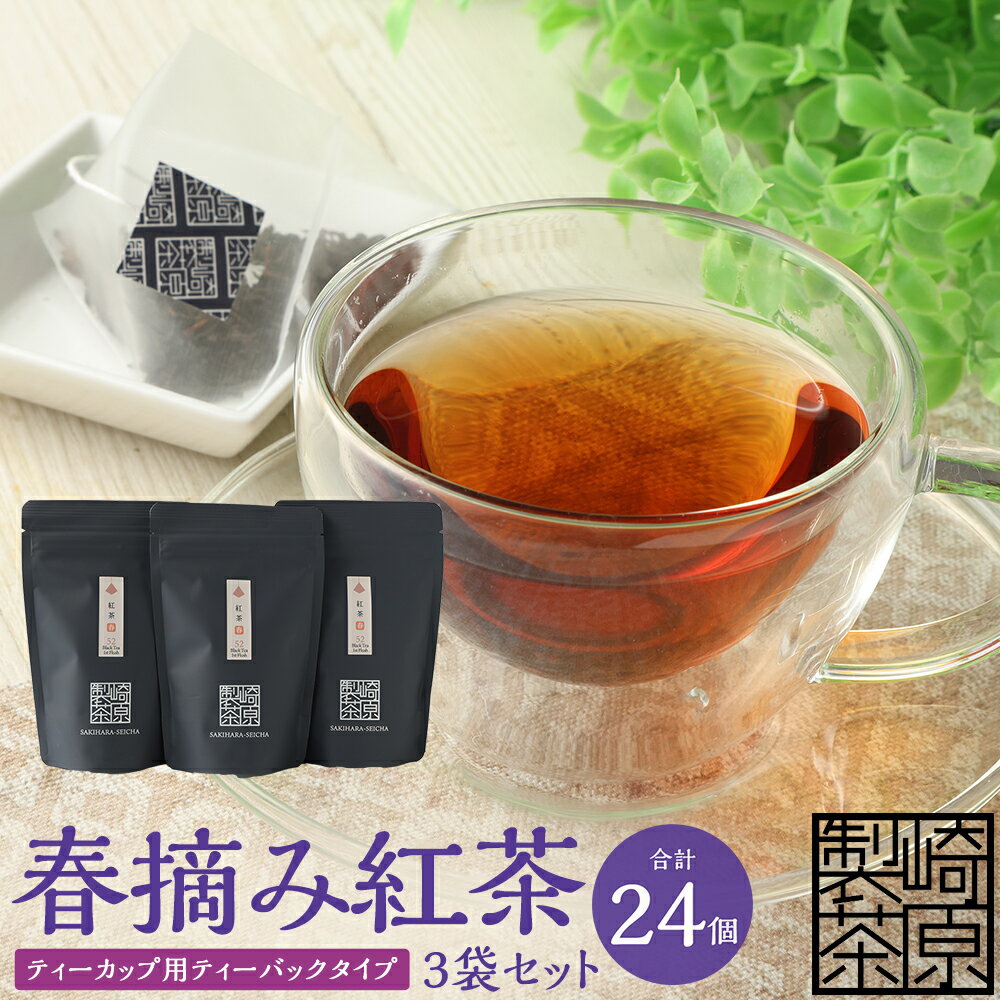 楽天鹿児島県薩摩川内市【ふるさと納税】春摘み紅茶 3袋セット（ティーカップ用 ティーバックタイプ）（1袋 3g×8パック）計24パック 紅茶 茶葉 アイスティー ホットティー ティーバッグ 飲料 お取り寄せ 国産 鹿児島県 薩摩川内市 送料無料