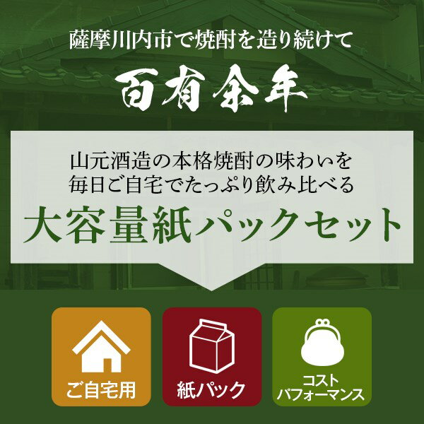 【ふるさと納税】本格焼酎　山元酒造 一升紙パック飲み比べセット 5本+お楽しみセット いも 芋焼酎 麦焼酎 さつま五代 黒五代 蔵の神 黒蔵の神 麦五代 鹿児島 ギフト プレゼント 贈答 母の日 父の日 敬老の日 お中元 お歳暮 薩摩川内市