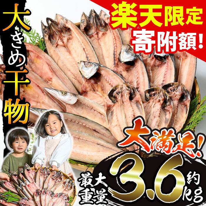 【ふるさと納税】＼楽天限定！期間限定寄附額／＜選べる重量＞大きめ干物詰合せ＜合計約2kg～3.6kg...