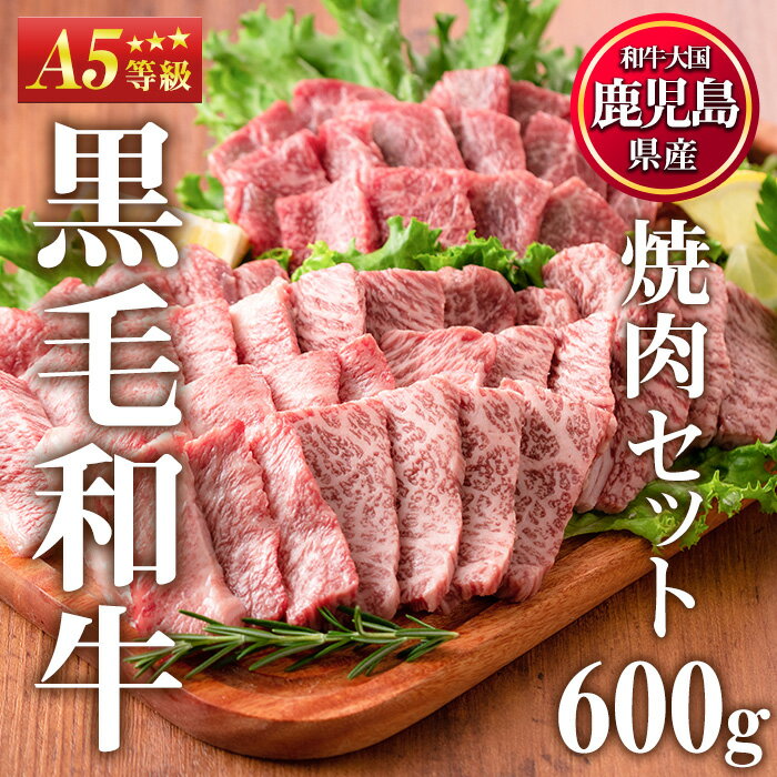 [A5等級]鹿児島県産黒毛和牛焼肉セット(計600g・霜降り焼肉200g×2P、赤身焼肉200g×1P) 国産 九州産 牛肉 黒毛和牛 和牛 焼肉 焼き肉 赤身 霜降り A5 A5ランク A5等級 食べ比べ セット 冷凍[カミチク]