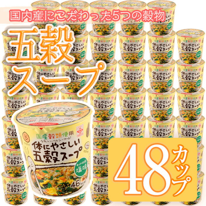 2位! 口コミ数「1件」評価「3」あっさり和風塩味♪カップ体にやさしい五穀スープ(13g×48個)国産 鹿児島 日置市 特産品 特産 インスタント 常備食 低カロリー ヘルシ･･･ 