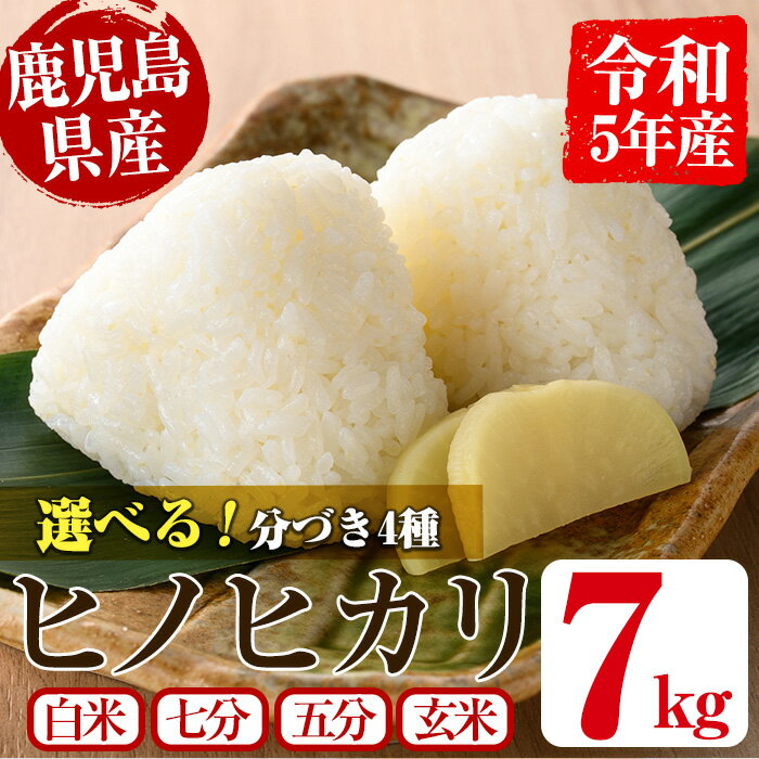 【ふるさと納税】＜選べる4種！＞国産米！鹿児島県産ヒノヒカリ(7kg) 国産 九州産 鹿児島県産 米 お米 おこめ 白米 七分 五分 玄米 7 kg おにぎり お弁当 ご飯 ごはん【ライスセンターひがし】のサムネイル