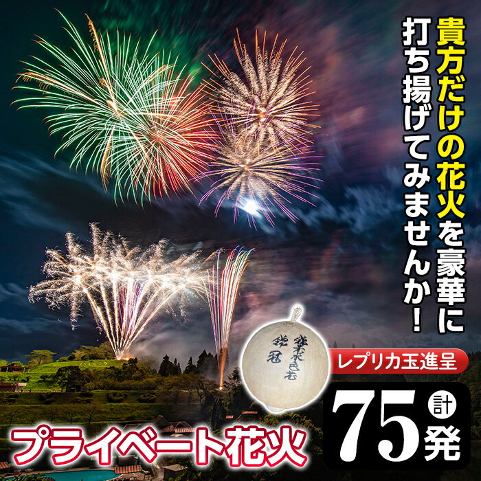 【ふるさと納税】《数量限定》プライベート花火(計75発・レプリカ玉進呈)打揚場所・日時は応相談！【太..