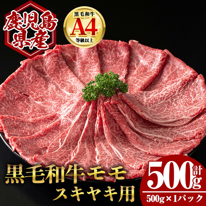 【ふるさと納税】鹿児島県産黒毛和牛モモ スキヤキ用 (計500g・500g×1) 国産 鹿児島 鹿児島県産 黒毛和牛 牛肉 牛 A4等級以上 A4 モモ もも モモスライス 牛モモ すきやき すき焼き スキヤキ お肉 冷凍【肉のちょーさん】