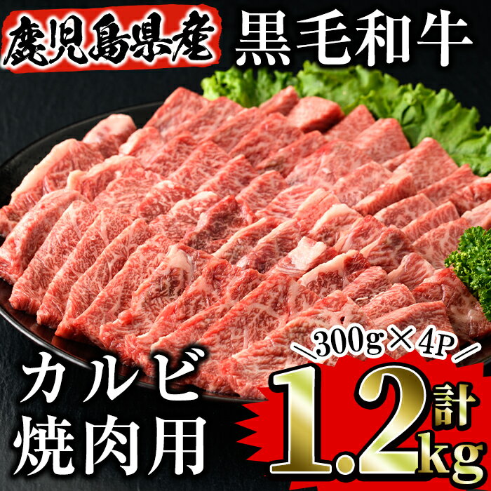 鹿児島県産 黒毛和牛カルビ焼肉1.2kg(300g×4パック) カルビ 焼肉 国産 鹿児島県産 牛 小分け 冷凍 牛肉 黒毛和牛 肉 バラ【Rana】