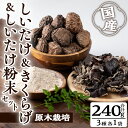 【ふるさと納税】しいたけ+しいたけ粉末+きくらげセット(合計240g・3種)国産 しいたけ シイタケ きのこ キノコ 粉末 パウダー きくらげ キクラゲ 常温 ...
