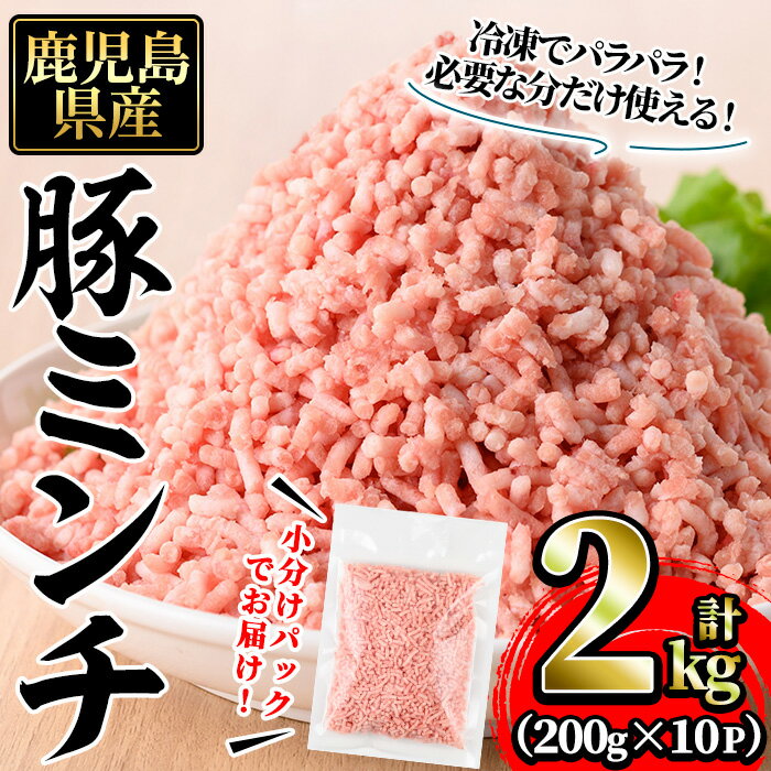 【ふるさと納税】豚ミンチ10袋詰合せ (計2kg・200g×10P) 国産 鹿児島県産 豚 ミンチ 豚ミンチ 小分け 冷凍 豚肉 【株式会社 南給】
