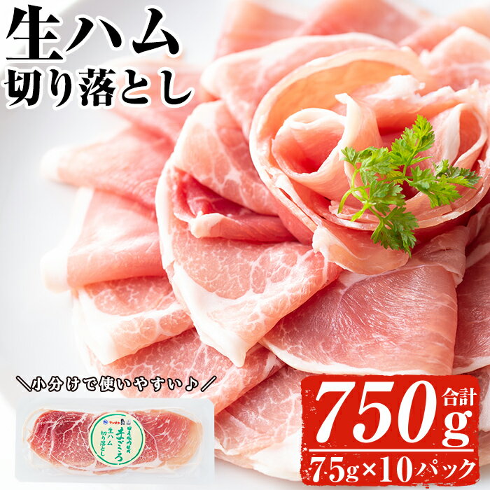 【ふるさと納税】鹿児島発！国産豚生ハム切り落とし75g×12P(計900g)！嬉しい小分けでお届け!使いやすさ抜群！【ナンチク】