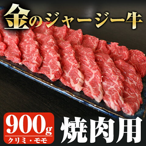 【ふるさと納税】金のジャージー牛焼肉用(合計約900g)アミノ酸豊富な美味しい牛肉のクリミとモモを焼き肉で♪【白濱牧場】