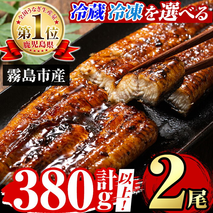 【ふるさと納税】＜冷蔵 冷凍を選べる＞ 特別サイズ！霧島産うなぎ蒲焼き計380g以上(190g超×2尾) 国産 鹿児島県産 うなぎ 鰻 ウナギ 高級 蒲焼き 蒲焼 かばやき タレ【田代水産】