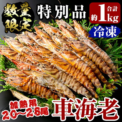 ＜数量限定！特別品＞冷凍車えび特大サイズ1kg(20～28尾) 冷凍 エビ えび 海老 車海老 くるまえび 加熱用 エビフライ 天ぷら おかず BBQ バーベキュー【MBC開発】