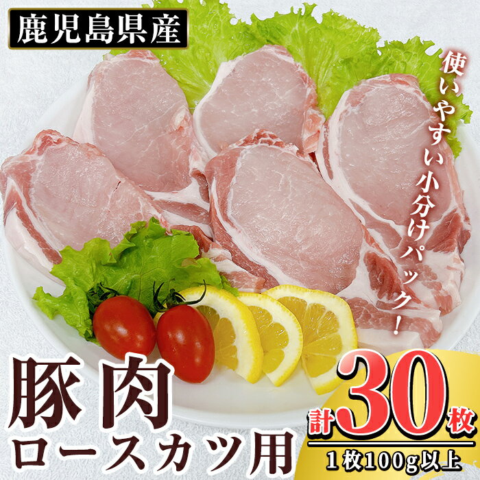 【ふるさと納税】鹿児島県産 豚肉ロースカツ用(合計30枚セット)国産 冷凍 小分け 豚肉 ぶた ブタ 肉 ロースカツ【TRINITY】