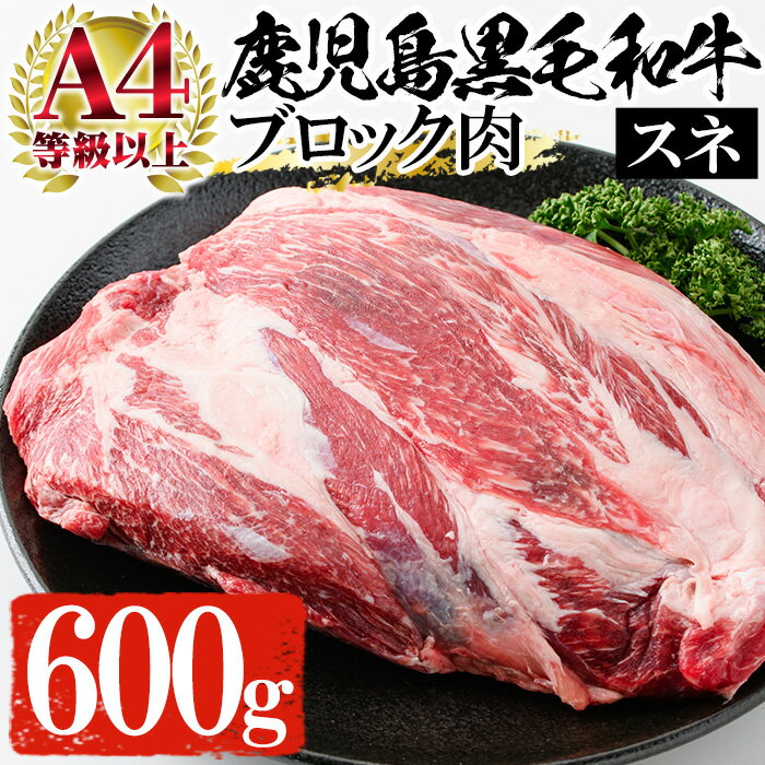 【ふるさと納税】鹿児島県黒毛和牛すね肉ブロック(600g) A4等級以上 牛 牛肉 すね肉 スネ肉 ブロック 肉 ブロック肉 塊 国産 九州 ビー..