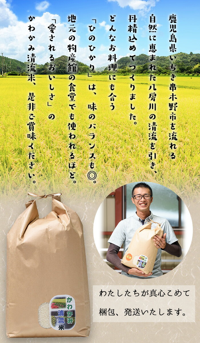 【ふるさと納税】＜令和3年度産＞かわかみ清流米(ひのひかり・10kg×1袋)【石橋組】