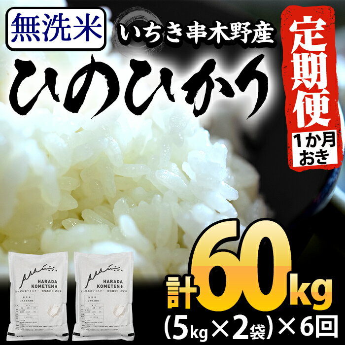 【ふるさと納税】＜定期便・全6回(隔月)＞鹿児島県産無洗米ひのひかり(計60kg・5kg×2袋×6回)国産 九州産 お米 ご飯 ギフト 贈答 米 ひのひかり【エーエフ企画】