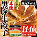 【ふるさと納税】鹿児島黒豚生餃子4種食べ比べセット(計144
