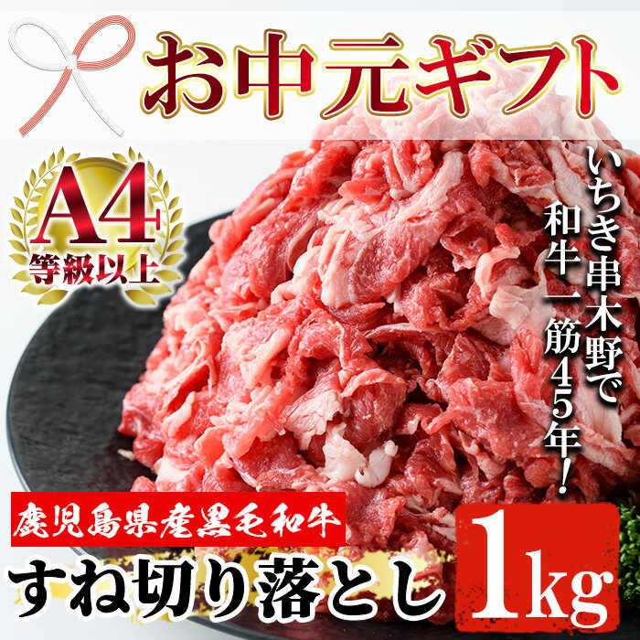 【ふるさと納税】＜2024年お中元ギフト＞鹿児島県黒毛和牛すね肉切り落とし(計1kg・500g×2P) 牛 牛肉 ..