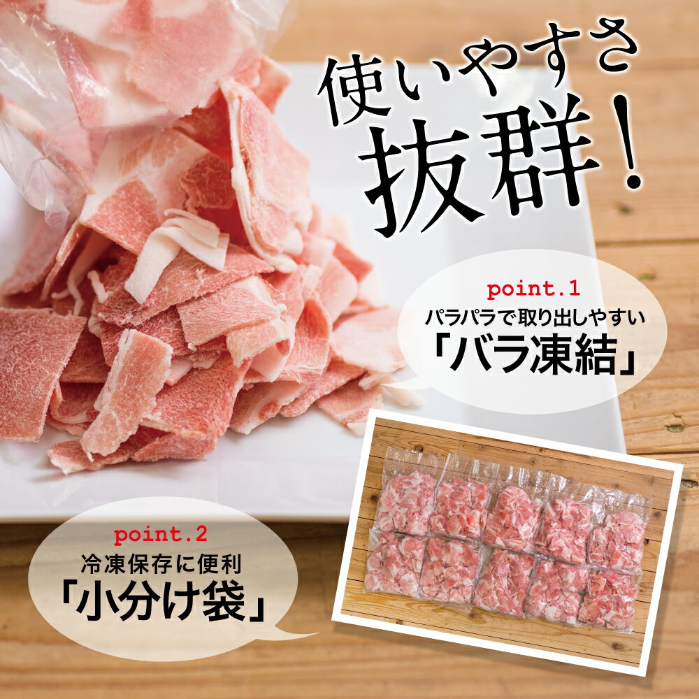 【ふるさと納税】鹿児島県産 豚こま切れ 計5kg（小分け500g×10袋）国産 コマ切れ 細切れ 小分け 炒め物 冷凍 お肉 豚肉 訳あり 送料無料 豚小間 小間切れ ワケあり 訳有 訳有り 食品 小分けパック 自宅用 業務用【2019年度ふるさと納税寄附額鹿児島県1位！南さつま市】 3