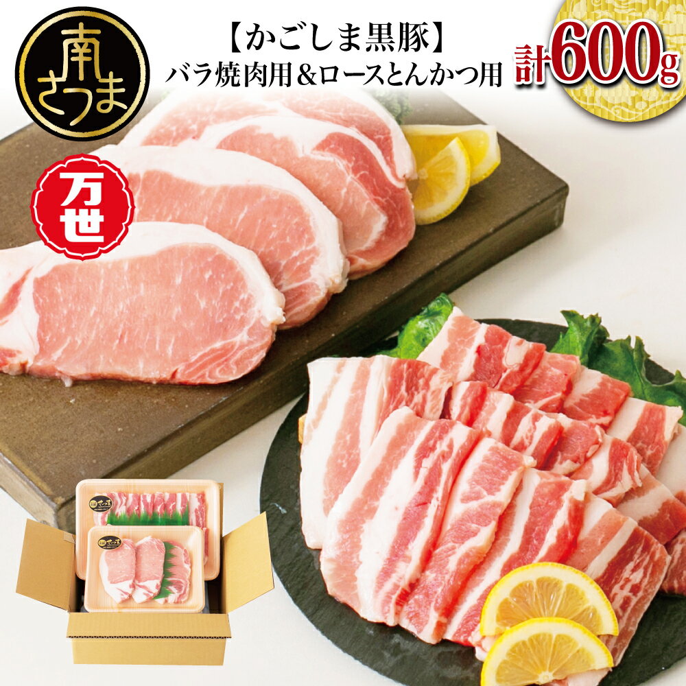 【ブランド黒豚】かごしま黒豚 600g とんかつ用 & 焼肉用 国産 豚肉 鹿児島県産 冷凍 送料無料