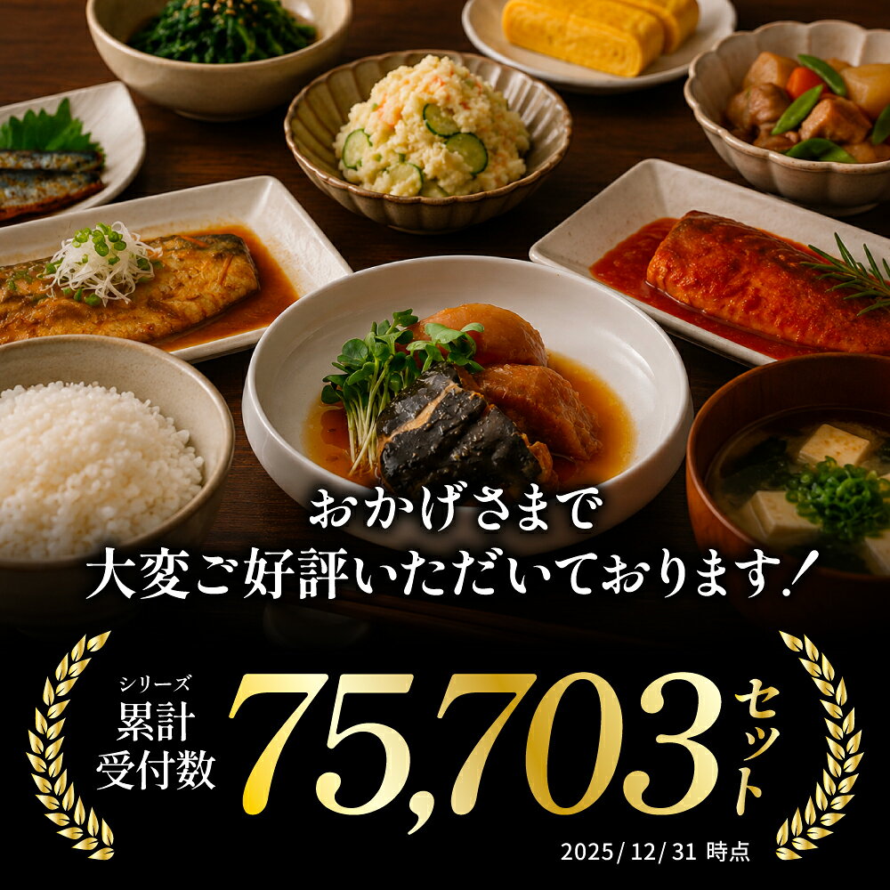 【ふるさと納税】［袋のままレンジでOK］ 煮魚 6袋・12袋・24袋 ★ セット内容・お届け月が選べる★ レトルト 常温 長期保存 骨まで食べられる さばの味噌煮 トマト煮 醤油煮 みぞれ煮 ぶり大根 いわし 黒酢煮 常備食 煮物 惣菜 おかず 切り身 パウチ 送料無料 f462209-minamisatsuma-10005841 鹿児島県南さつま市 サンプル画像2
