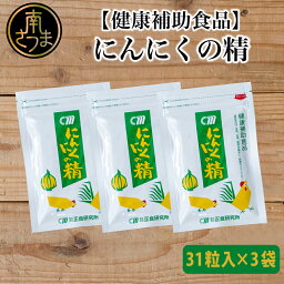 【ふるさと納税】健康補助食品 にんにくの精（31粒入り×3袋） にんにく 卵黄 健康 美容 にんにく卵黄 食品 ニンニク 正食研究所 鹿児島 南さつま市 送料無料 【2019年度 ふるさと納税 寄附額 鹿児島県1位 南さつま市】