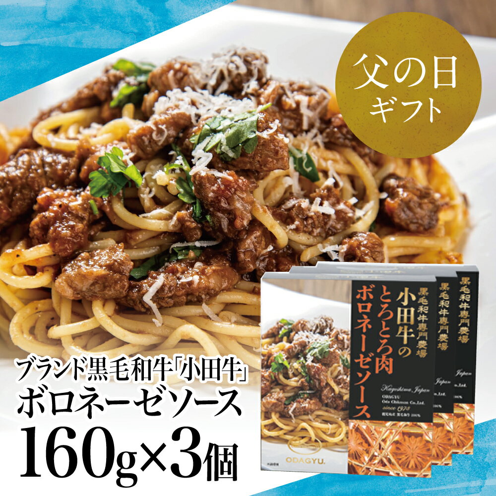 15位! 口コミ数「0件」評価「0」【父の日ギフト】【プレミアムブランド】鹿児島県産黒毛和牛「小田牛」 ボロネーゼソース 3食（160g×3） 黒毛和牛 160g 3人前 パス･･･ 