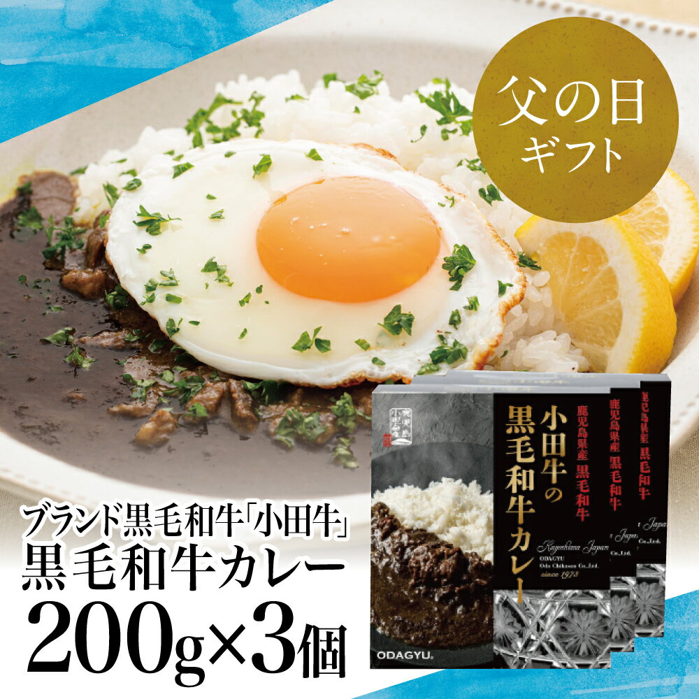 5位! 口コミ数「0件」評価「0」【父の日ギフト】【プレミアムブランド】鹿児島県産黒毛和牛「小田牛」の黒毛和牛カレー3食（200g×3）セット 黒毛和牛 カレー ビーフカレー･･･ 