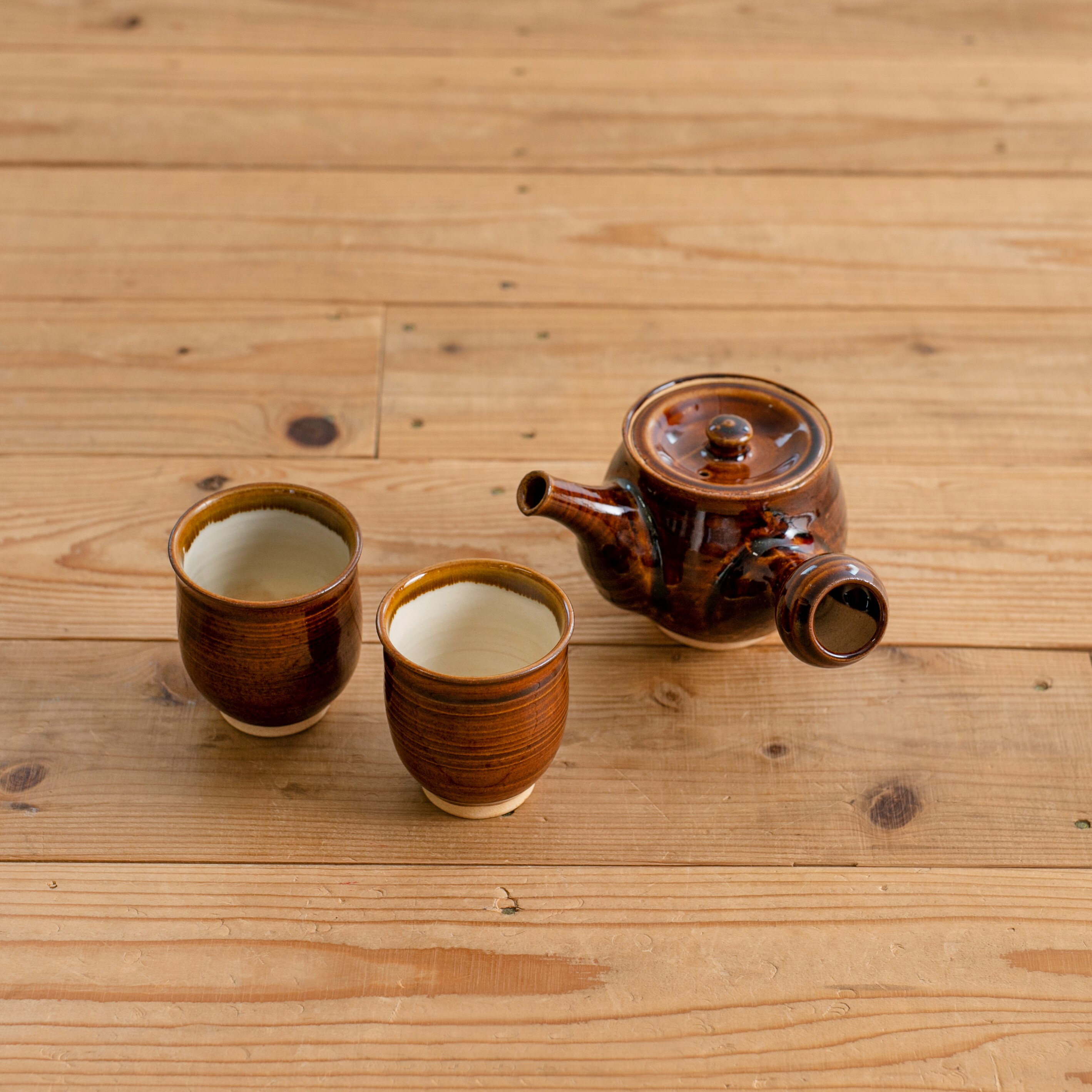 【ふるさと納税】【黒薩摩焼】急須＆ペア湯呑 陶芸品 緑茶 コップ のし ギフト ご贈答品 送料無料