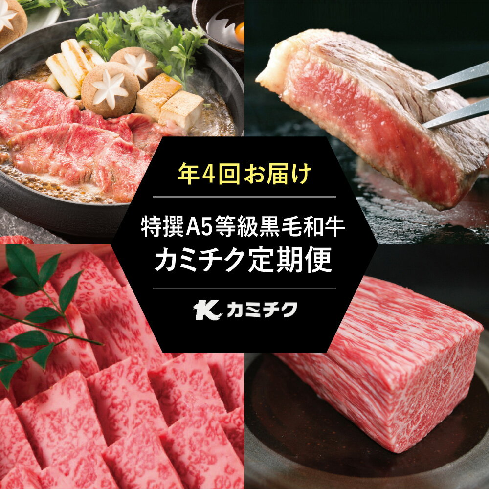 58位! 口コミ数「4件」評価「3.75」【特撰定期便】A5等級鹿児島黒毛和牛定期便（全4回） サーロインステーキ/赤身ステーキ/焼肉/ブロック肉/ロース肉/すき焼き お肉 全国送料･･･ 