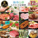 【ふるさと納税】海幸山幸エクストラ厳選定期便(全12回)お肉 お魚 豚肉 牛肉 黒豚 鹿児島黒牛 すき焼き サーロイン ステーキ しゃぶしゃぶ 鰻 蒲焼 刺身用...