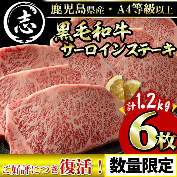 ふるさと納税 志布志の日数量 <鹿児島県産 黒毛和牛サーロインステーキ(200g×6枚・計1.2kg)黒毛和牛王国鹿児島