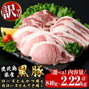 【ふるさと納税】【選べる内容量】訳あり!鹿児島県産黒豚ロースとんかつ用・肩ロースとんてき用セット<計840g or 計2.22kg>黒豚 豚肉 豚カツ トンカツ...