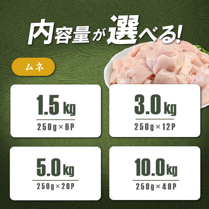 【ふるさと納税】【内容量が選べる】小分けで便利！鹿児島県産若鶏 ムネ肉 or もも肉 or ムネ・ももセット(計1.5kg〜10kg) 鶏肉 とり肉 鳥肉 鶏もも肉 鶏ムネ肉 若鶏 小分け 真空 真空パック 保存 カット カット済 唐揚げ 煮物 鍋 おかず お弁当 セット 詰め合わせ【羽根】