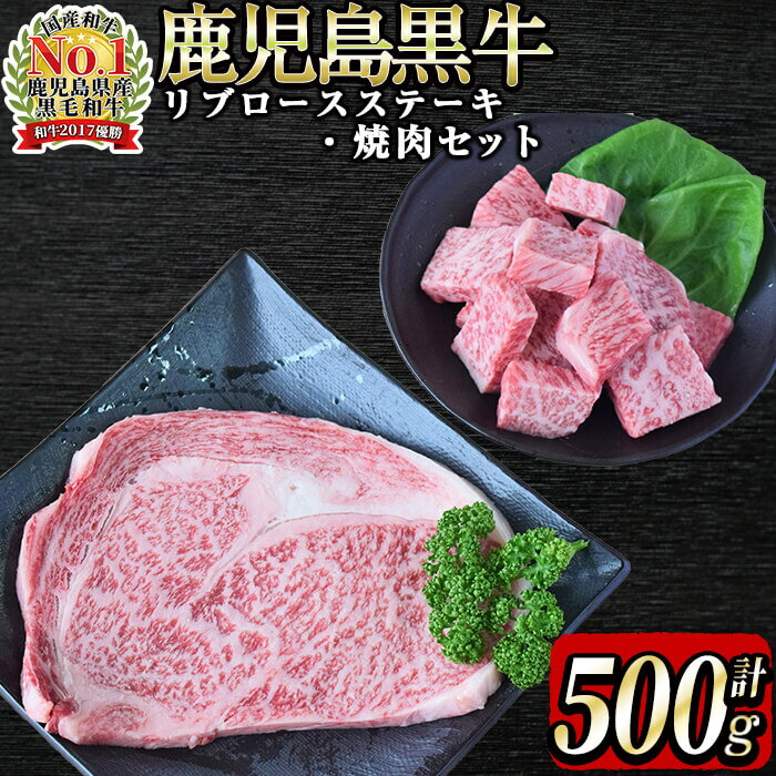 【ふるさと納税】【数量限定】和牛日本一！＜鹿児島黒牛＞リブロース ステーキ・焼肉セット(計500g)きめ細やかな肉質とバランスの良い霜降り国産牛肉！柔らかい肉質のリブロースを1枚のステーキと焼き肉用にカット♪BBQにも【そお鹿児島】a5-192
