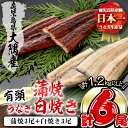 【ふるさと納税】楠田の極うなぎ蒲焼3尾 白焼き3尾200g以上×6尾(計1.2kg以上)箸で切れるほどふっくら柔らか！脂の「甘み」が特徴！鰻のかば焼きと白焼の食べ比べセット♪【楠田淡水】 e7-012