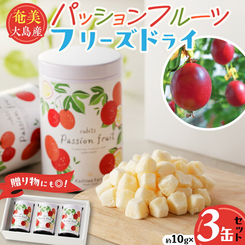 フリーズドライ パッションフルーツ 奄美大島産 3缶 セット とろける 甘酸っぱい 香り 手作業 フレッシュ 国産 果物 フルーツ トロピカルフルーツ 南国フルーツ お菓子 おやつ 奄美大島 九州 鹿児島 お取り寄せ 送料無料