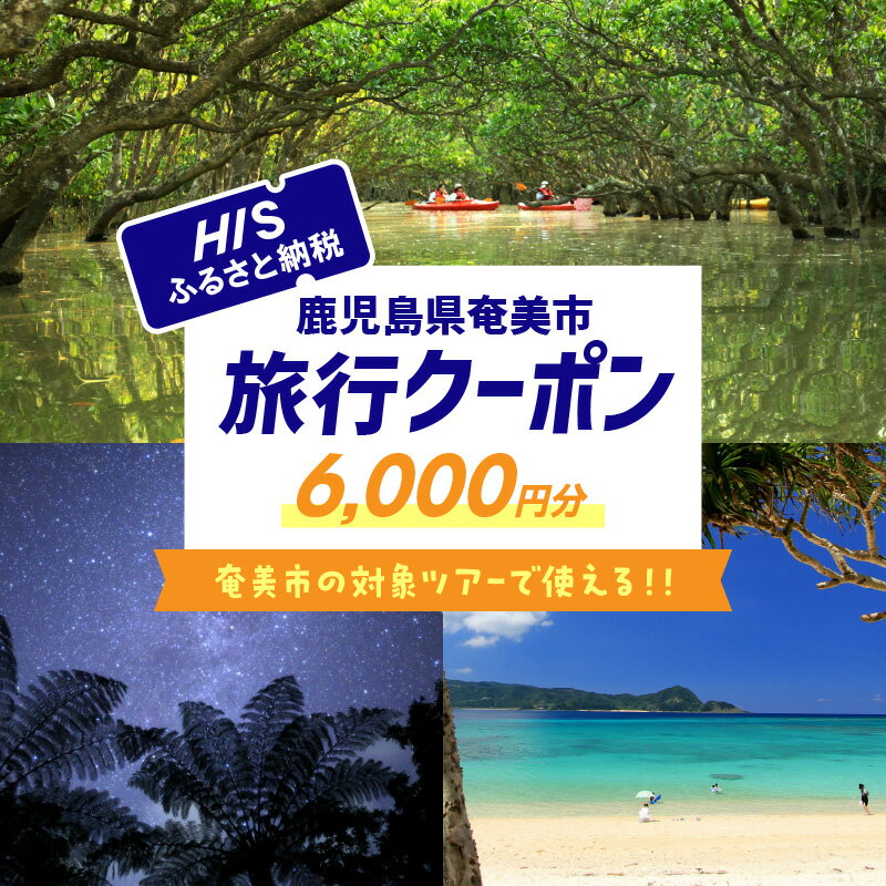 【ふるさと納税】鹿児島県奄美市の対象ツアーに使えるHISふるさと納税クーポン 寄附額20,000円 ツアー HIS クーポン 6,000円分 旅行 観光 お出かけ チケット 旅券 奄美市 HISふるさと納税 電子クーポン ツアー 周遊旅行 トラベル 旅 サイトシーイング 鹿児島県 送料無料