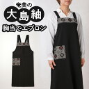 【ふるさと納税】エプロン 胸当てエプロン 大島紬 メンズ レディース おしゃれ かわいい 龍郷柄 男女兼用 フリーサイズ ひざ丈 シンプル プレゼント ギフト ...