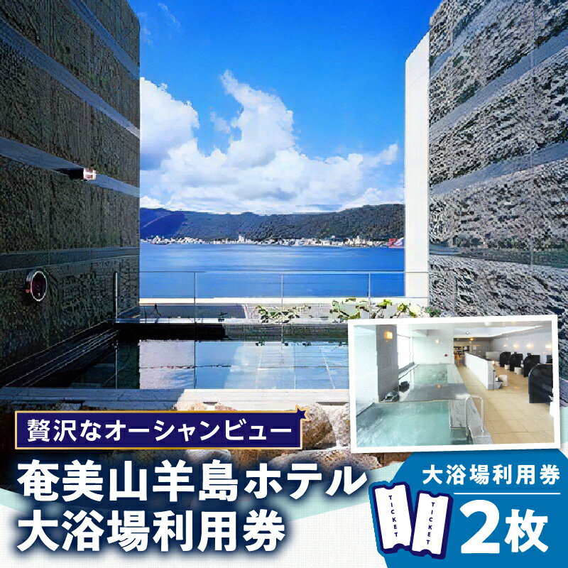 【ふるさと納税】大浴場 スパ 大人1名 利用券 × 2枚 奄美山羊島ホテル やぎじま 海 名瀬の街 絶景 リゾート オーシャンビュー くつろぎ 癒しの空間 リフレッシュ 温泉 お風呂 鹿児島 奄美市 奄美大島 送料無料