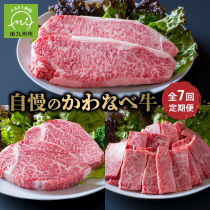 定期便 全7回 自慢のかわなべ牛 お肉 牛肉 かわなべ牛 奇数月+12月にお届け サーロインステーキ コロッケ メンチカツ ハンバーグ 特上カルビ 上カルビ ヒレステーキ しゃぶしゃぶ ローススライス 国産 黒毛和牛 鹿児島県産 南九州市 送料無料