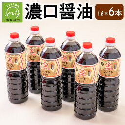 【ふるさと納税】ヤマガミ 濃口醤油 1L 6本入り セット 老舗の味 甘み お料理 かけ醤油 煮物 人工甘味料不使用 刺身 卵かけご飯 伝統 故郷の味 普段使い 食品 調味料 お取り寄せ 鹿児島県産 南九州市 送料無料