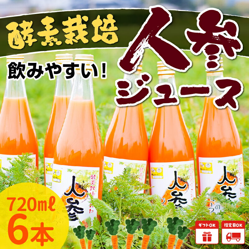 【ふるさと納税】酵素栽培人参ジュース720ml×6本