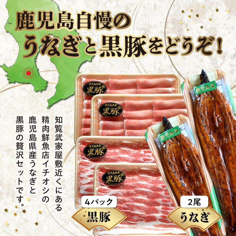 【ふるさと納税】かごしま黒豚しゃぶしゃぶ用4パック・鹿児島県産ウナギ2尾の贅沢セット