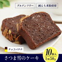 【ふるさと納税】さつま雪のチョコバナナケーキ　（約50g×10個入り）