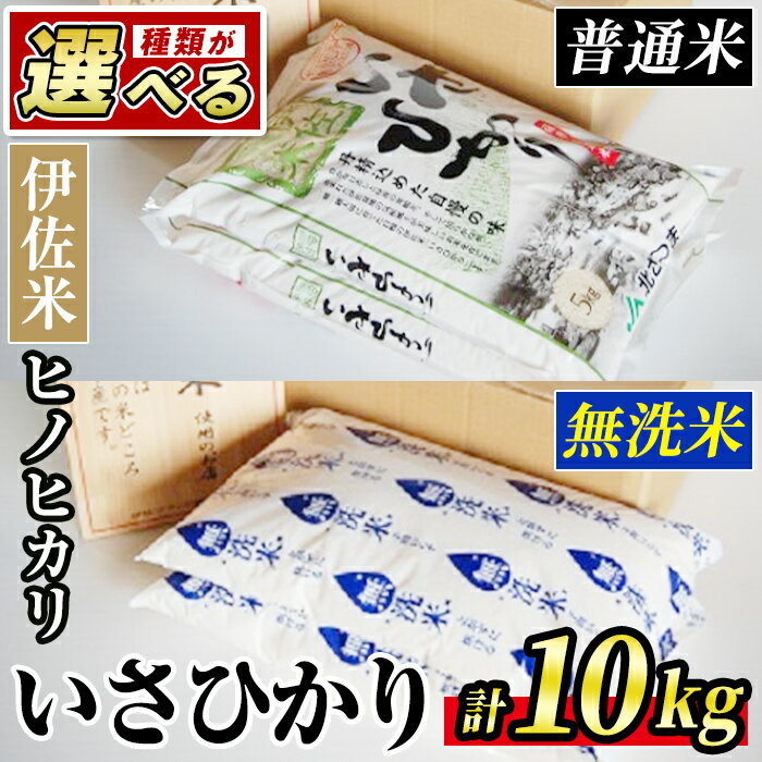 [種類が選べる!]いさひかり 普通米 or 無洗米 (5kg×2袋・計10kg)お米 米 白米 精米 伊佐米 ご飯 ヒノヒカリ 無洗米 普通米[JA北さつま][A6-02]