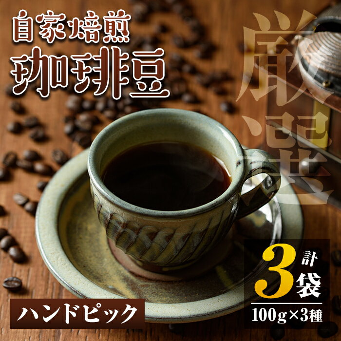 14位! 口コミ数「0件」評価「0」自家焙煎珈琲豆3袋(計300g・100g×3種) コーヒー coffee コーヒー豆 自家焙煎 ハンドピック 飲み比べ 飲料【工房ゆう】