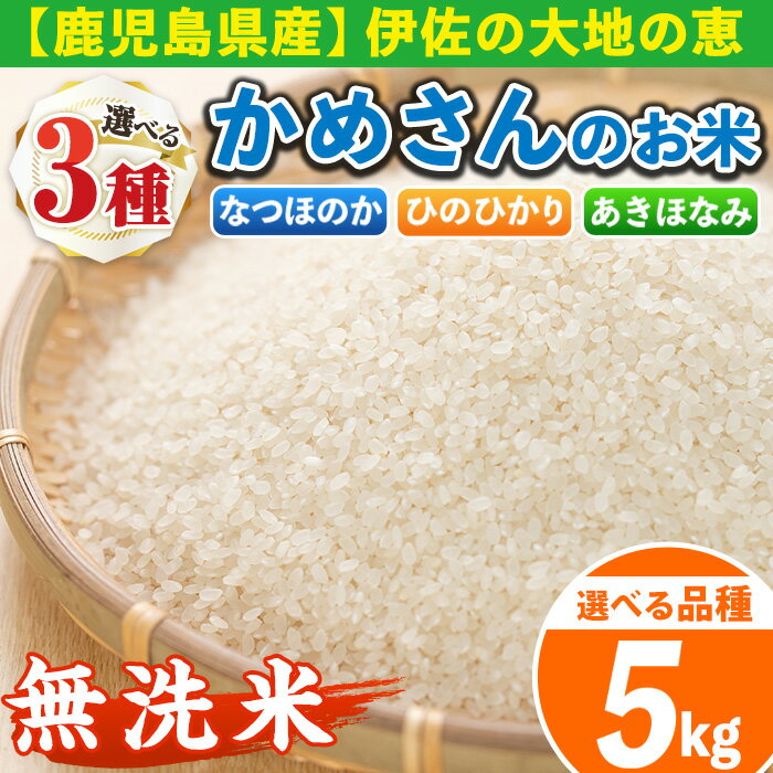 【ふるさと納税】《選べる品種・数量限定》かめさんのお米(5kg・なつほのかorひのひかりorあきほなみ・無洗米) 国産 白米 精米 無洗米 伊佐米 お米 米 生産者 なつほのか ひのひかり あきほなみ ナツホノカ ヒノヒカリ アキホナミ 新米【Farm-K】のサムネイル