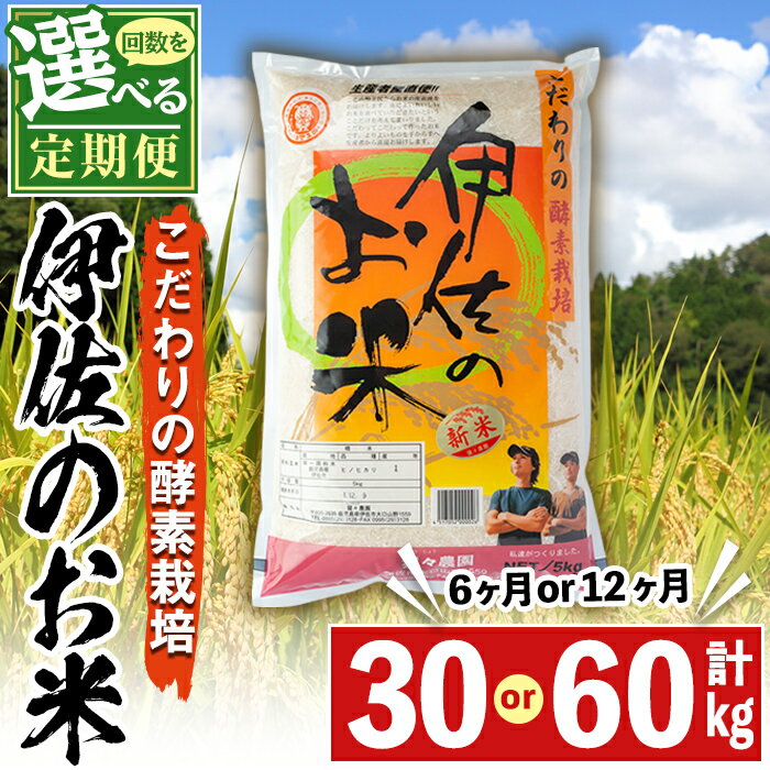 [回数を選べる][定期便]伊佐のお米(計30kg or 60kg) 国産 白米 精米 伊佐米 お米 米 ごはん ご飯 ひのひかり酵素栽培[猩々農園]