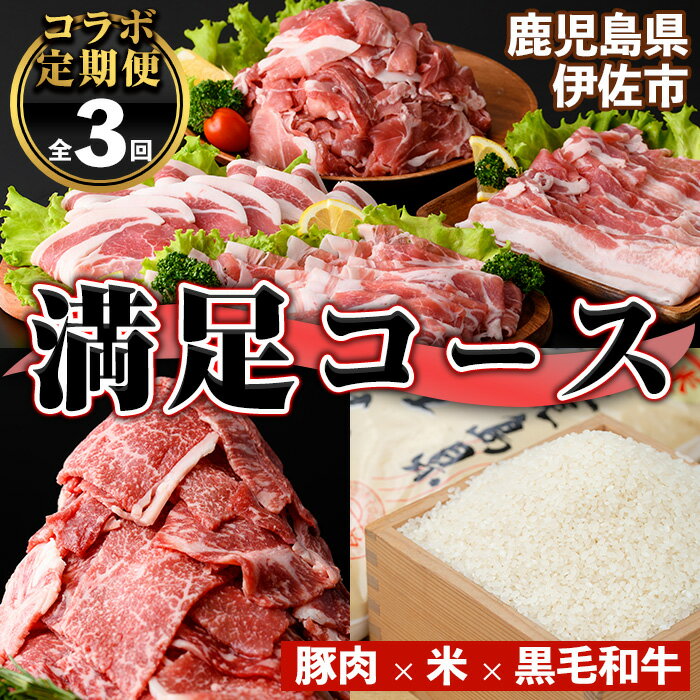 【ふるさと納税】【定期便】コラボ定期便！伊佐満足コース (全3回) 定期便 コラボ定期便 国産 豚肉 黒...