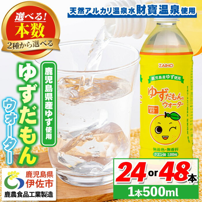 【ふるさと納税】〈選べる本数！〉ゆずドリンク (500ml・24本or48本) ペットボトル ゆずだもん。ウォ...